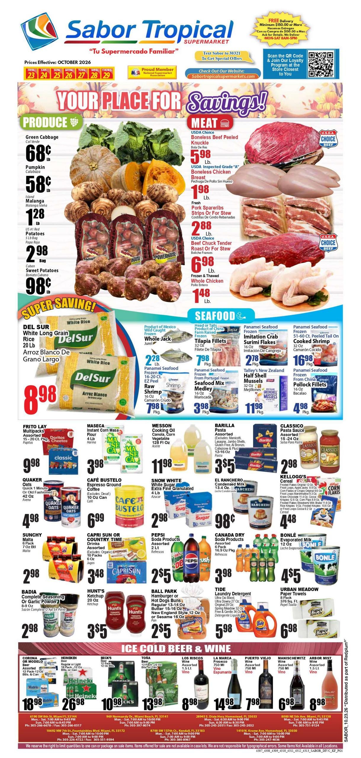 Sabor Tropical weekly ad page 1
