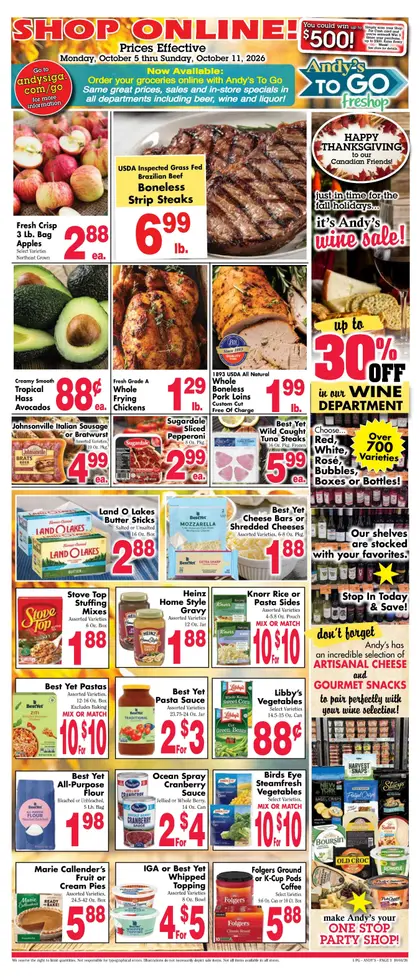 Andy's IGA Foodliner Weekly Ad