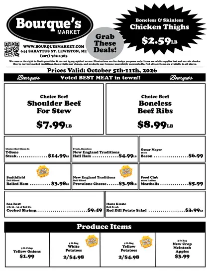 Bourque's Park and Shop Weekly Ad