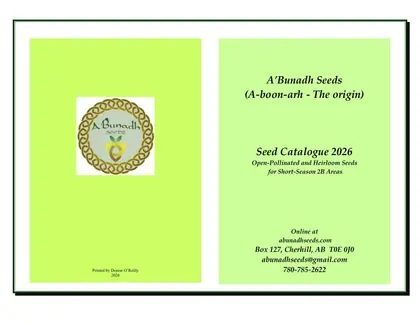 A'Bunadh Seeds 2026 Seed Catalogue
