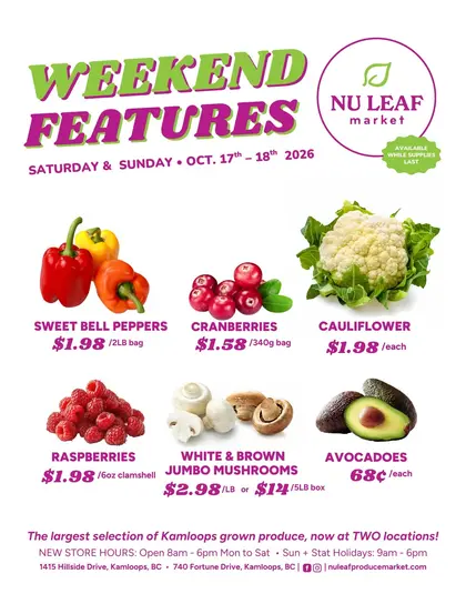 Nu Leaf Produce Market Weekend Features Weekly Ad