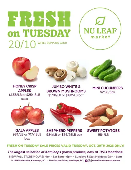 Nu Leaf Produce Market Fresh on Tuesday Weekly Ad