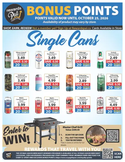 Voyage Liquor Merchants Monthly Bonus Points Flyer