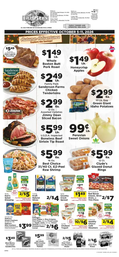 Chappell's Hometown Foods Weekly Ad