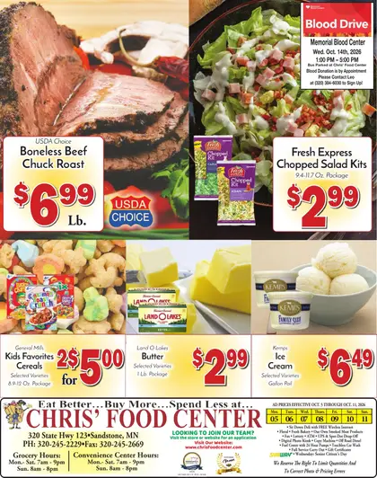 Chris' Food Center Weekly Ad