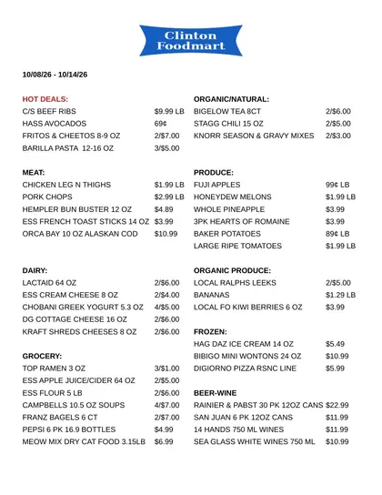 Clinton Foodmart Weekly Ad