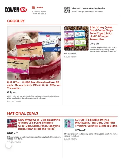 Cowen IGA Weekly Ad