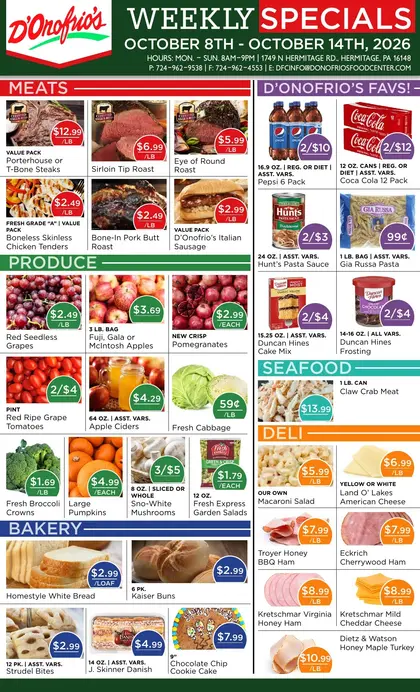 D'Onofrio's Food Center Weekly Ad