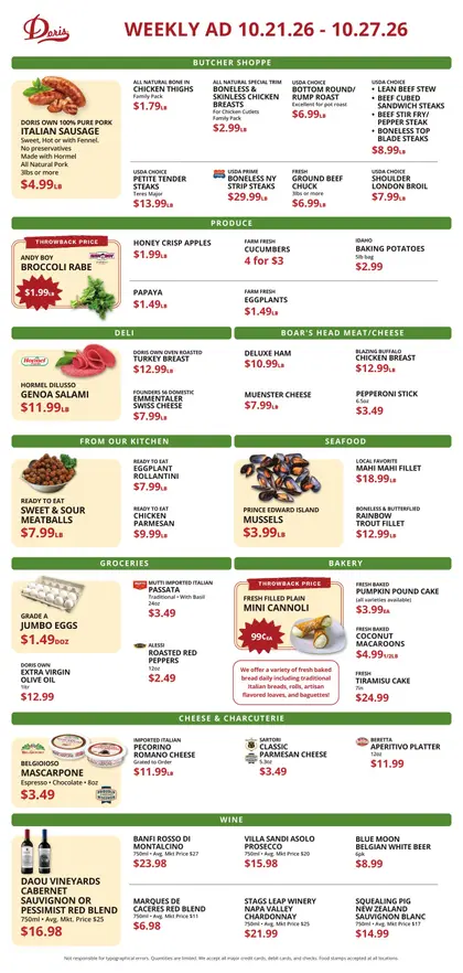 Doris Italian Market Weekly Ad