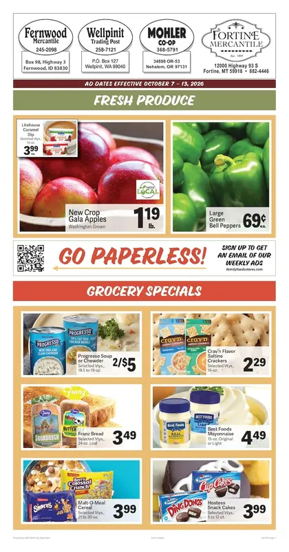 Fernwood Mercantile Weekly Ad