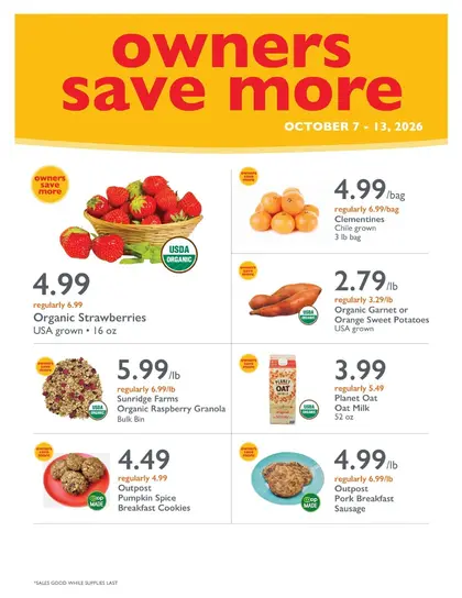 Outpost Natural Foods Co-op Owner Deals Weekly Ad