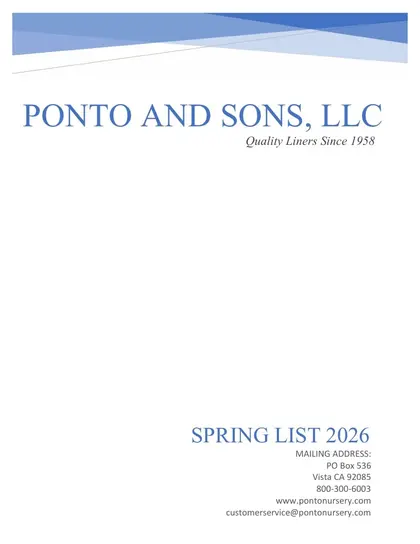 Ponto and Sons Spring Nursery Catalog Weekly Ad