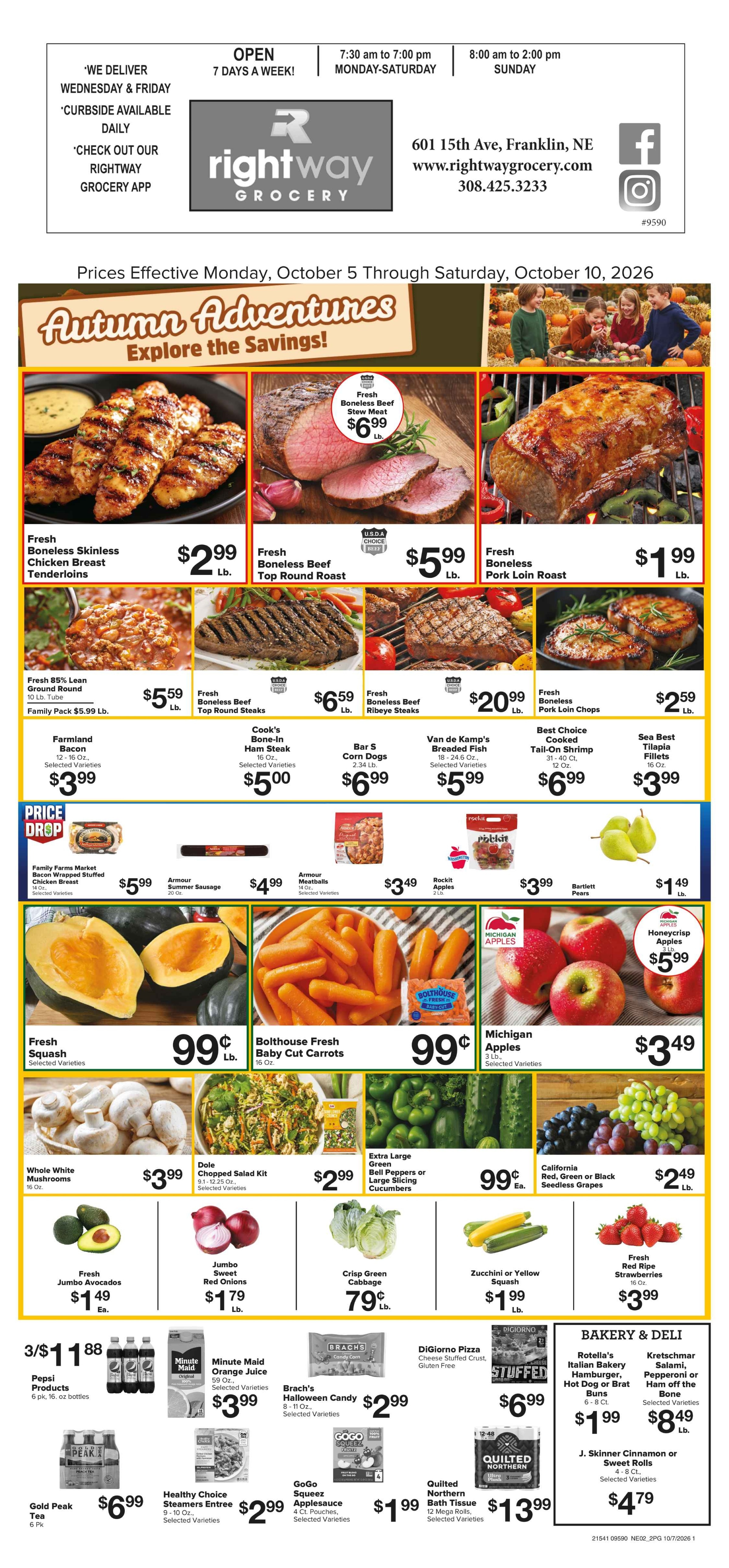 Rightway Grocery weekly ad page 1