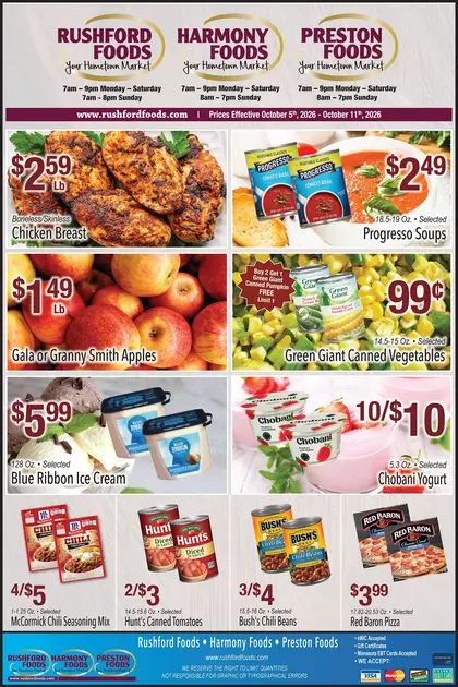 Rushford, Preston and Harmony Foods Weekly Ad