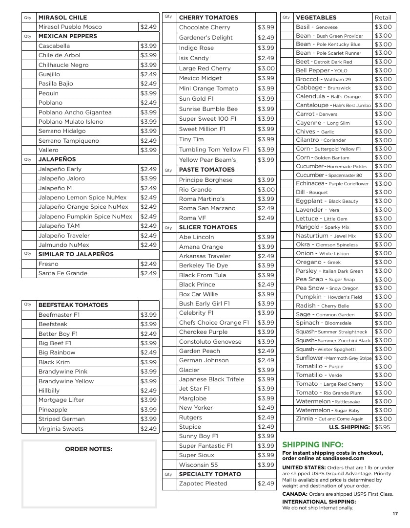Sandia Seed Company weekly ad page 19