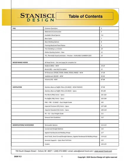 Stanisci Design Wood Hood Catalog Weekly Ad
