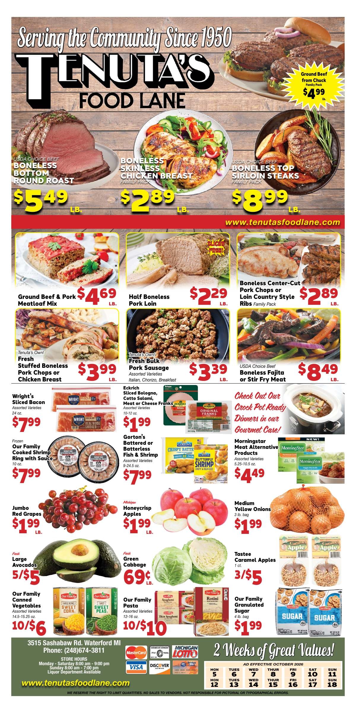 Tenuta's Food Lane weekly ad page 1