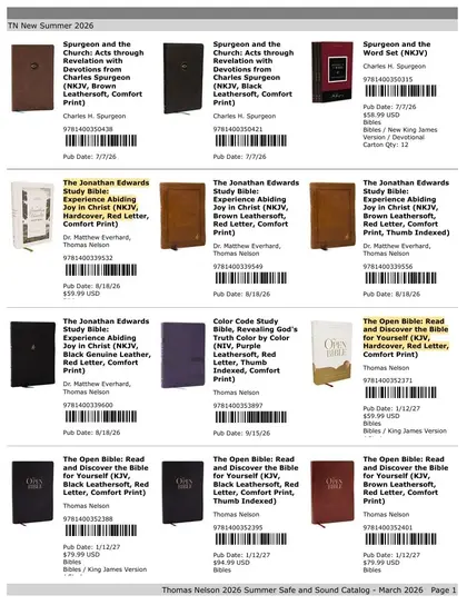Thomas Nelson Summer New Titles Catalog Weekly Ad