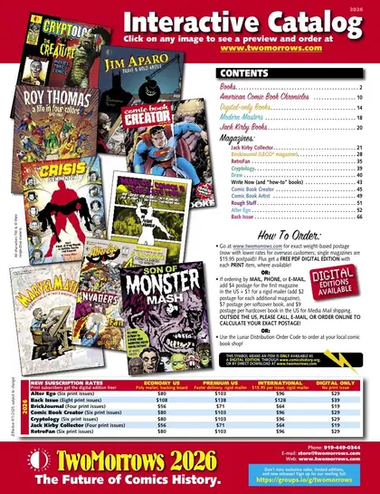 TwoMorrows Comics and Pop Culture Catalog Weekly Ad