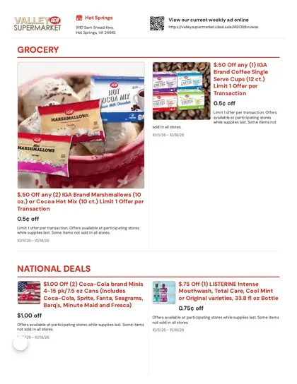 Valley Supermarket IGA Weekly Ad