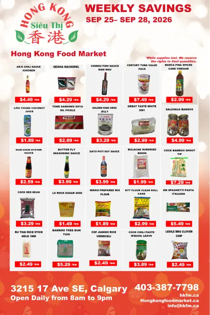 Hong Kong Food Market Hong Kong Food Market Flyer September 25 to 28