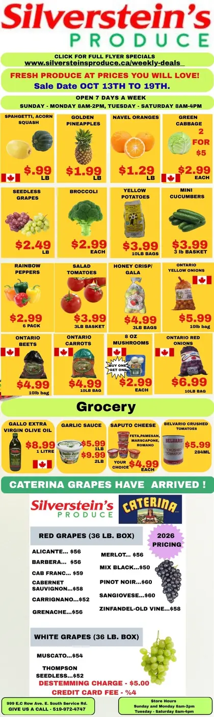Silverstein's Produce Silverstein's Produce Flyer October 13 to 19