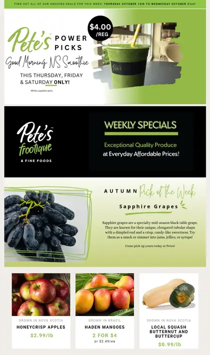 Pete's Fine Foods Pete's Fine Foods Flyer October 15 to 21