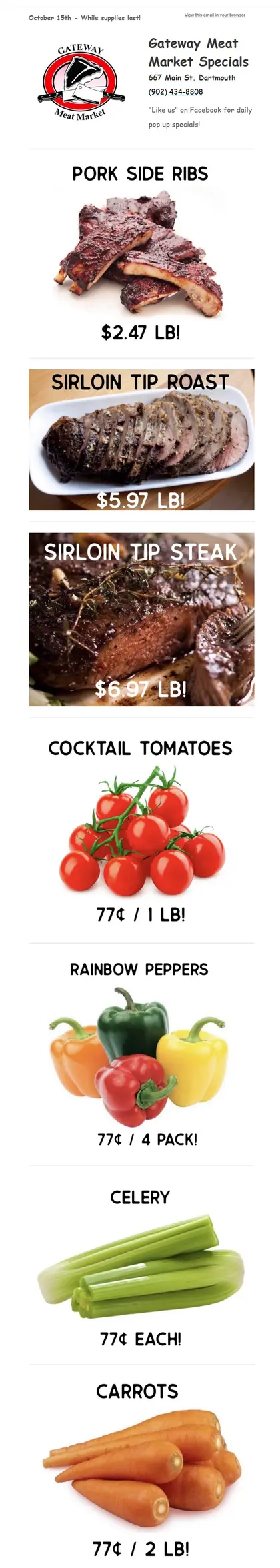 Gateway Meat Market Gateway Meat Market Flyer October 15 to 21