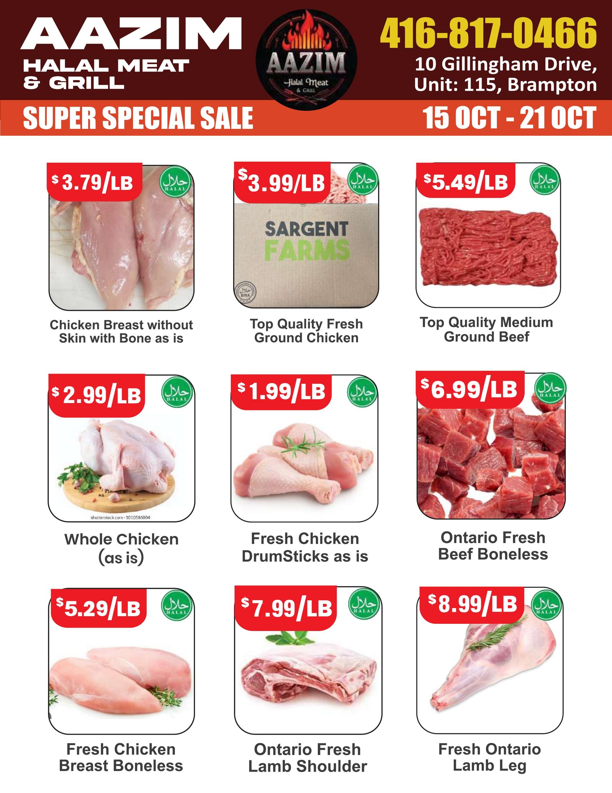 Aazim Halal Meat & Grill flyer page 2