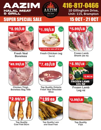 Aazim Halal Meat & Grill Aazim Halal Meat & Grill Flyer October 15 to 21