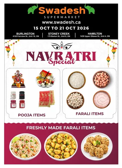 Swadesh Supermarket Swadesh Supermarket Flyer October 15 to 21