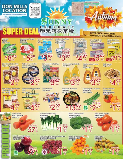 Sunny Food Mart Sunny Foodmart (Don Mills) Flyer October 16 to 22