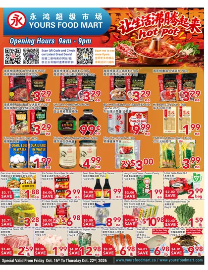 Yours Food Mart Yours Food Mart Flyer October 16 to 22