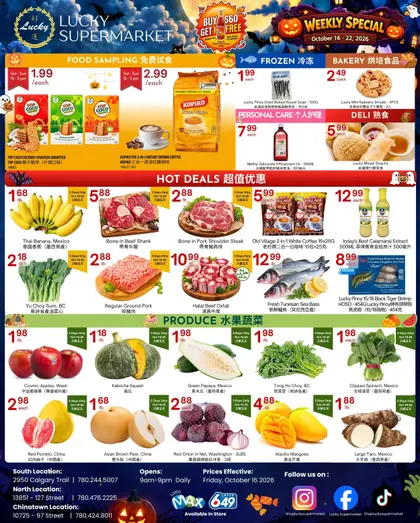 Lucky Supermarket Lucky Supermarket (Edmonton) Flyer October 16 to 22