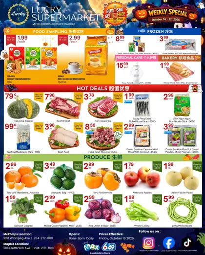 Lucky Supermarket Lucky Supermarket (Winnipeg) Flyer October 16 to 22