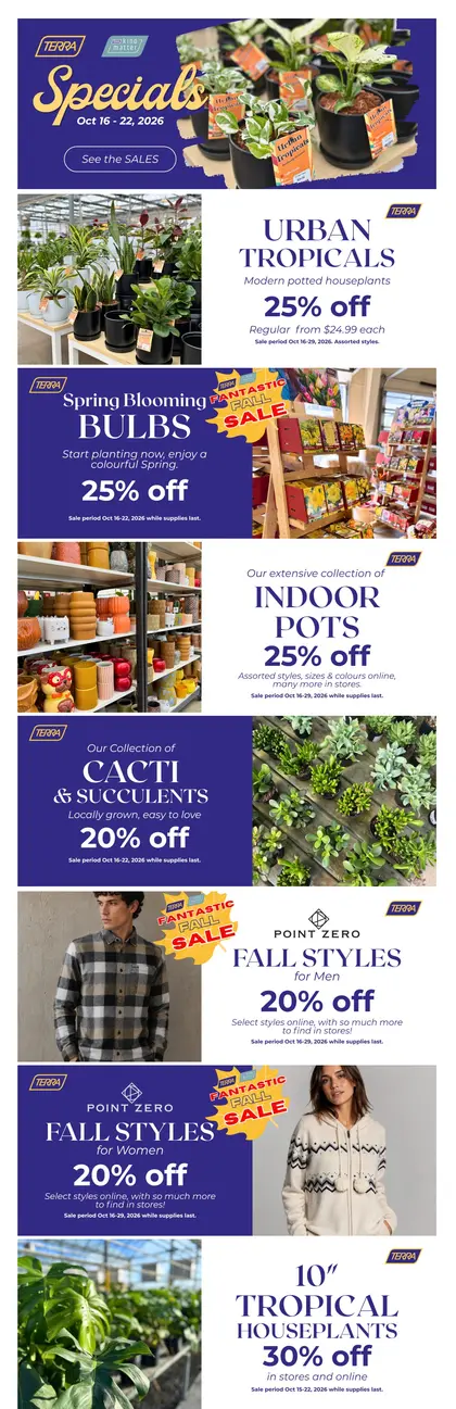 Terra Green Houses Terra Greenhouses Flyer October 16 to 22