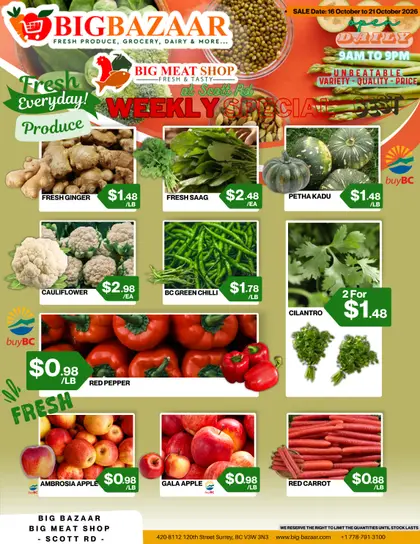 Big Bazaar Canada Big Bazaar Canada Flyer October 16 to 21
