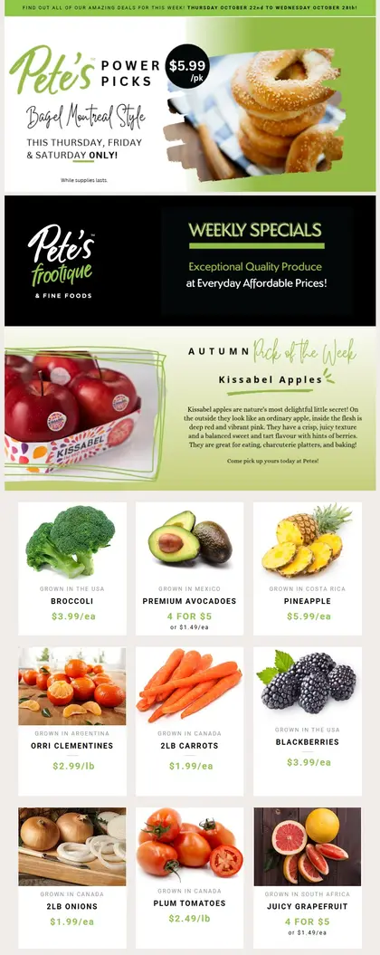 Pete's Fine Foods Pete's Fine Foods Flyer October 22 to 28