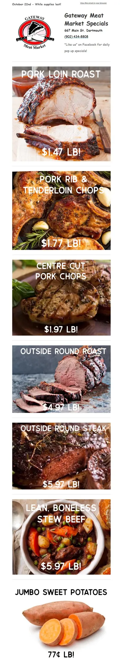 Gateway Meat Market Gateway Meat Market Flyer October 22 to 28