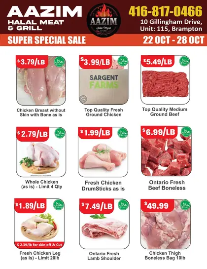 Aazim Halal Meat & Grill Aazim Halal Meat & Grill Flyer October 22 to 28