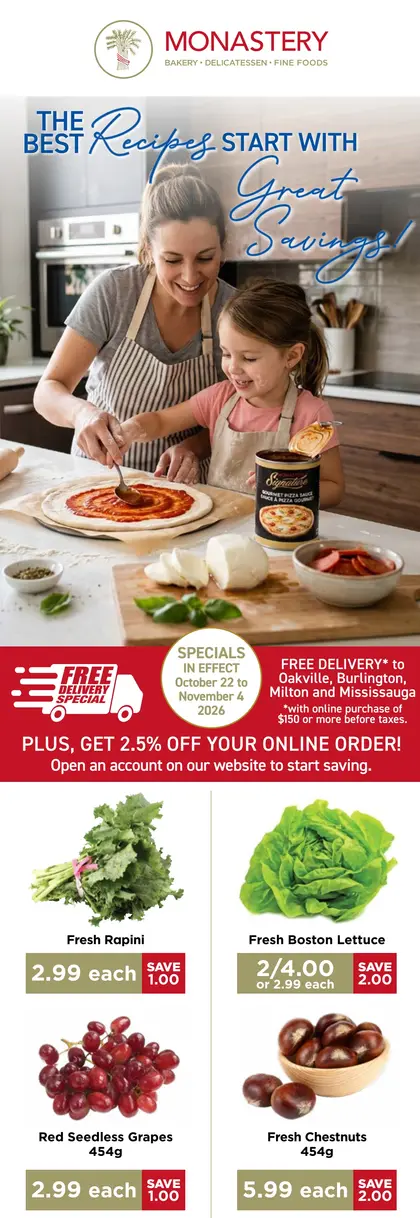 Monastery Bakery Monastery Bakery Flyer October 22 to November 4